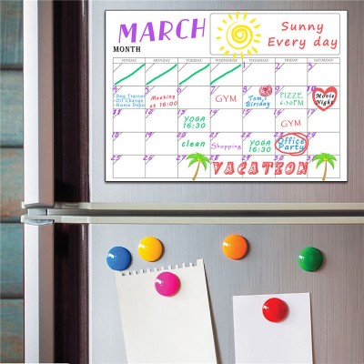 Magnetic Month Week Dry Erase Planner Calendar Board Refrigerator Wall Sticker  600153464263  273212892964